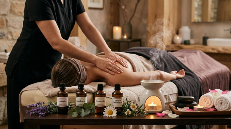 Lee más sobre el artículo Masajes relajantes con aromaterapia: cómo potencian sus efectos para tu bienestar