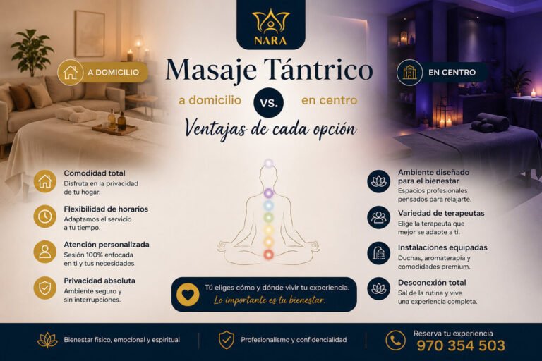 Lee más sobre el artículo Masaje tántrico a domicilio vs. en centro: ventajas de cada opción